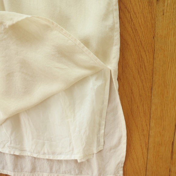 Ivory Silk Dress with Crochet Neckline Size Small - Picture 11 of 13